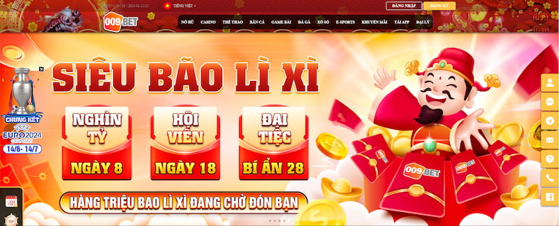 Truy cập trang chủ của sân chơi 009bet